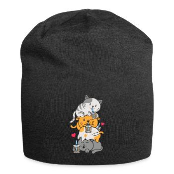 Thé à bulles Boba BubbleTea Kawaii Japan Tea Kpop - Bonnet en jersey - charbon - Devant