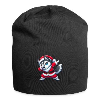 Christmas Husky Santa Funny Husky Lover - Jersey Beanie - black - Front