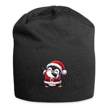 Christmas Penguin Santa Claus Funnier - Jersey Beanie - black - Front