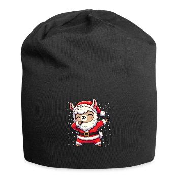 Christmas Llama Santa Funny Llama Lover - Jersey Beanie - black - Front