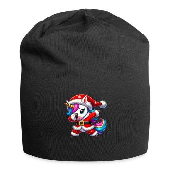 Christmas Unicorn Santa Funny Unicorn Lover - Jersey Beanie - black - Front