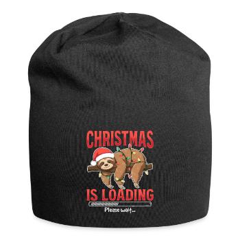 Sloth Animal Christmas est en cours de chargement, veuillez patienter - Bonnet en jersey - noir - Devant