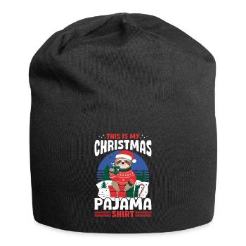 Noël paresseux C’est ma chemise de pyjama de Noël - Bonnet en jersey - noir - Devant