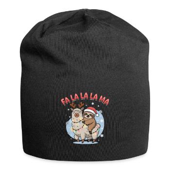 Sloth Llama Christmas Animal Fa La La La La Ma - Jersey Beanie - black - Front