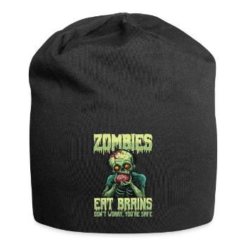 Zombie Halloween Zombies Eat Brains - Jersey Beanie - black - Front