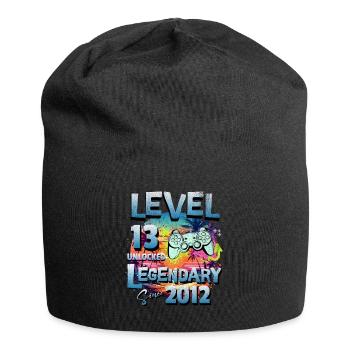 Level 13 Freigeschaltet seit 2012 Geburtstag - Jersey-Beanie - Schwarz - Vorne