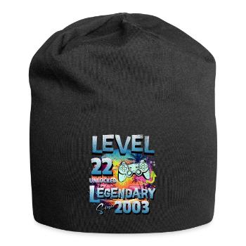 Level 22 Freigeschaltet seit 2003 Geburtstag - Jersey-Beanie - Schwarz - Vorne