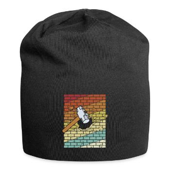 Retro Home Wrecker Demolition Contractor House - Jersey Beanie - black - Front