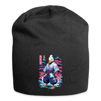 Samurai Ente Aesthetic Vaporwave Stil Japan - Jersey-Beanie - Schwarz - Vorne
