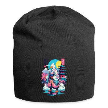 Samouraï Duck Esthétique Vaporwave Style Japonais - Bonnet en jersey - noir - Devant