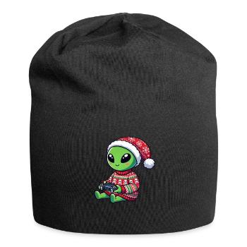 Weihnachten Gamer Alien Videospiele Gaming - Jersey-Beanie - Schwarz - Vorne