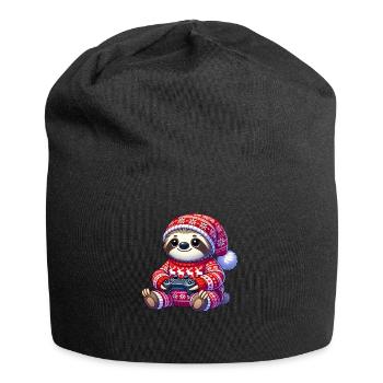 Weihnachten Gamer Faultier Videospiele Gaming - Jersey-Beanie - Schwarz - Vorne
