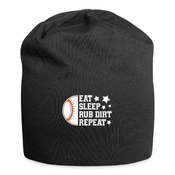 Baseball Sport Baseballspieler Pitcher Catcher USA - Jersey-Beanie - Schwarz - Vorne