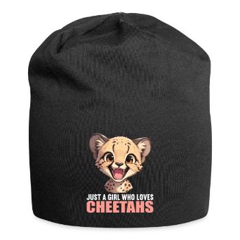 Cheetah Geparde Gepard - Jersey-Beanie - Schwarz - Vorne