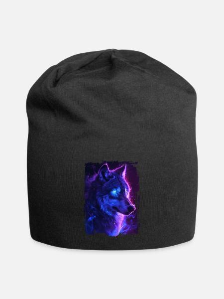 Wolf - Jersey Beanie - black