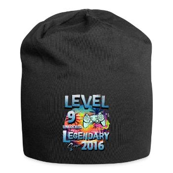 Level 9 Unlocked since 2016 Birthday - Jersey Beanie - black - Front