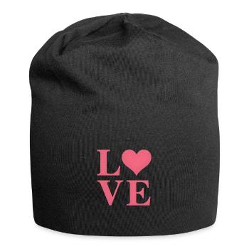 Cœur d’amour - Bonnet en jersey - noir - Devant
