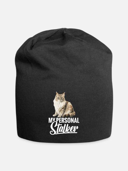 Katze: Mein Persönlicher Stalker - Jersey-Beanie - Schwarz