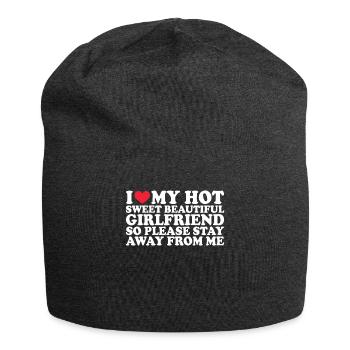 Petite amie Petite amie Relation Couple Amour Couple - Bonnet en jersey - charbon - Devant