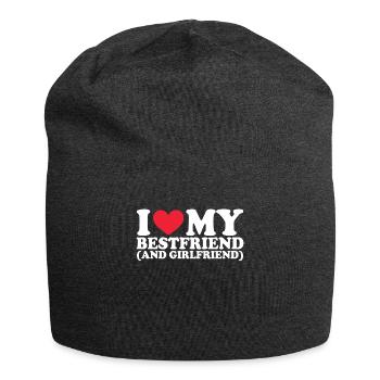 Petite amie Petite amie Relation Couple Amour Couple - Bonnet en jersey - charbon - Devant