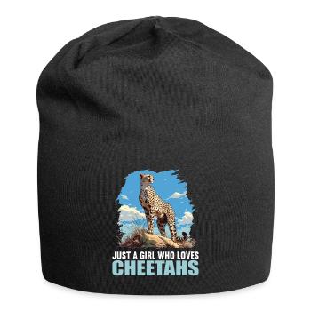 Cheetah Geparde Gepard - Jersey-Beanie - Schwarz - Vorne