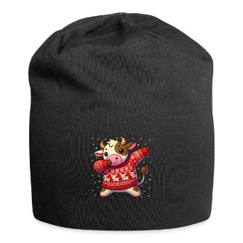 Weihnachten Kuh Landwirt Lustige Kuh Hässliche - Jersey-Beanie - Schwarz - Vorne