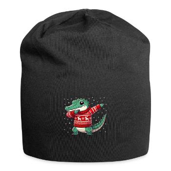 Weihnachten Krokodil Lustig Krokodil Hässlich - Jersey-Beanie - Schwarz - Vorne