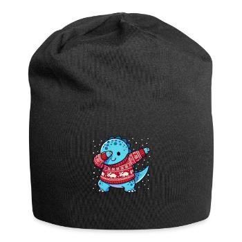 Noël Dino Dinosaure Moche Noël - Bonnet en jersey - noir - Devant