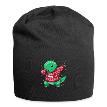 Noël Dino Dinosaure Moche Noël - Bonnet en jersey - noir - Devant