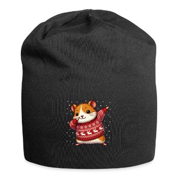 Weihnachten Hamster Hässliche Weihnachten - Jersey-Beanie - Schwarz - Vorne