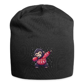 Weihnachten Gorilla Hässliche Weihnachten - Jersey-Beanie - Schwarz - Vorne