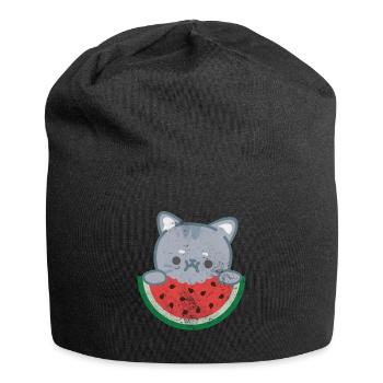 Wassermelone - Jersey-Beanie - Schwarz - Vorne