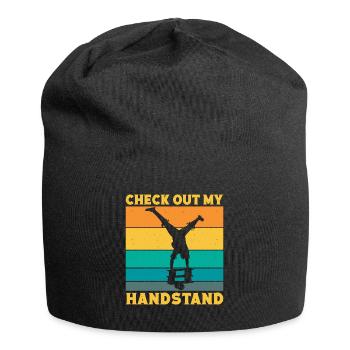 Check Out My handstand Circus Performer Gifts Idea - Jersey Beanie - black - Front