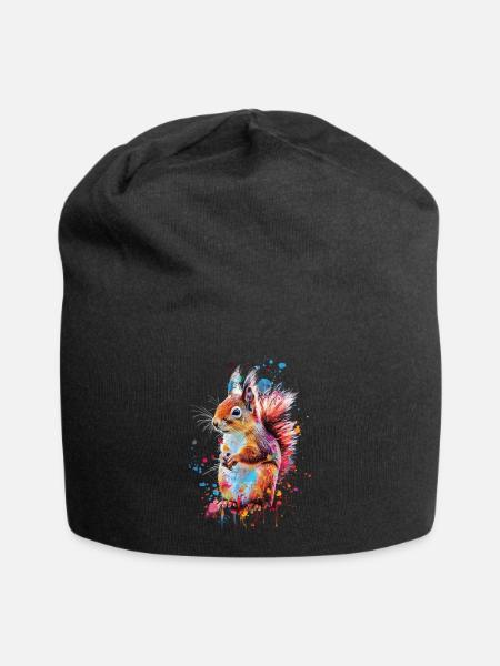 Squirrel - Jersey Beanie - black