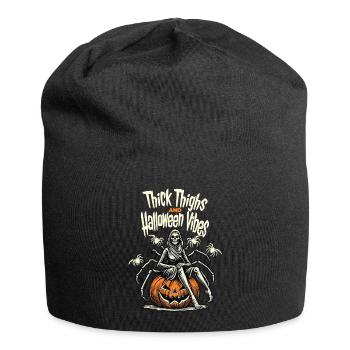 Funny Halloween With Thick Thigh - Jersey Beanie - black - Front