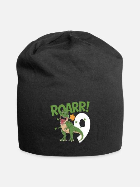 9e anniversaire 9 ans Dino Dinosaur Fan - Bonnet en jersey - noir