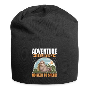 Sloth Hiking Mountains Adventure at a sloth - Jersey Beanie - black - Front