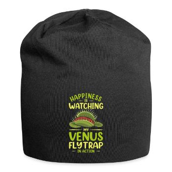 Venusfliegenfalle Karnivore Pflanze Design - Jersey-Beanie - Schwarz - Vorne