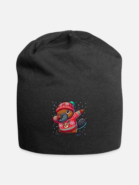 Christmas Platypus Ugly Christmas - Jersey Beanie - black
