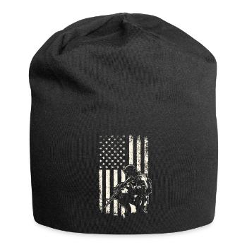 Journée des anciens combattants du soldat agenouillé et du drapeau américain 4 juillet - Bonnet en jersey - noir - Devant