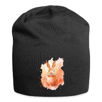 Kaninchen - Jersey-Beanie - Schwarz - Vorne