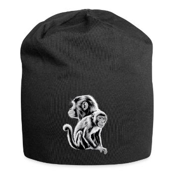 Affe - Jersey-Beanie - Schwarz - Vorne