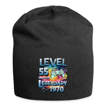 Level 55 Unlocked since 1982 Birthday - Jersey Beanie - black - Front