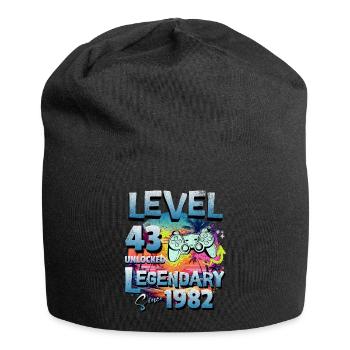 Level 43 Unlocked since 1982 Birthday - Jersey Beanie - black - Front