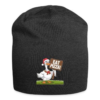 Weihnachtsgans Mit Pizza Wunsch - Jersey-Beanie - Anthrazit - Vorne