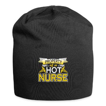 Property Of A Hot Nurse - Jersey Beanie - black - Front