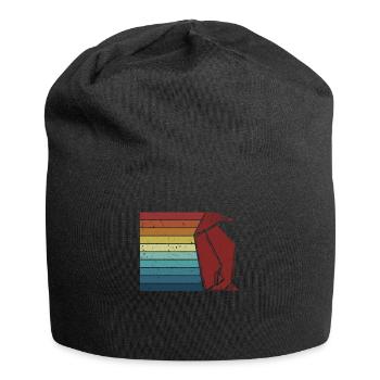 Retro Eule Papierkranich Falten Meister Origami - Jersey-Beanie - Schwarz - Vorne