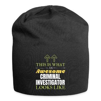This is What an Awesome Criminal Investigator Look - Jersey Beanie - black - Front