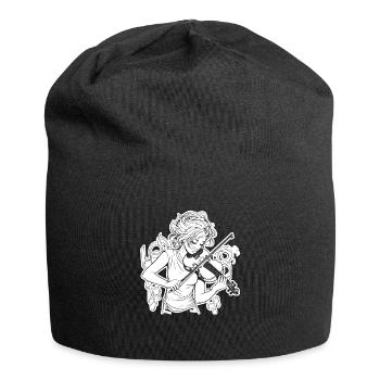Fiddle Girl Drawing - Jersey Beanie - black - Front