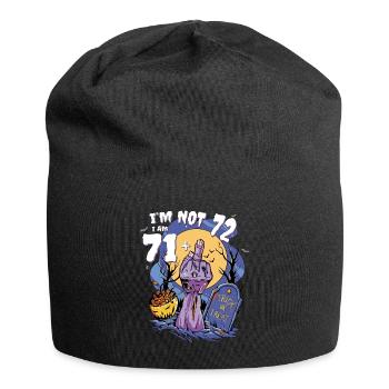 72. Geburtstag Zombie - 71 + Zombie Finger für - Jersey-Beanie - Schwarz - Vorne